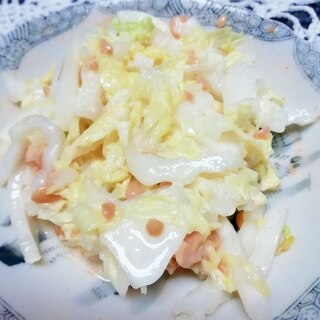 【レンチン料理】白菜と引き割り納豆の温サラダ